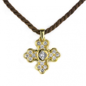 Marina B 18k Yellow Gold Diamond Set Pendant